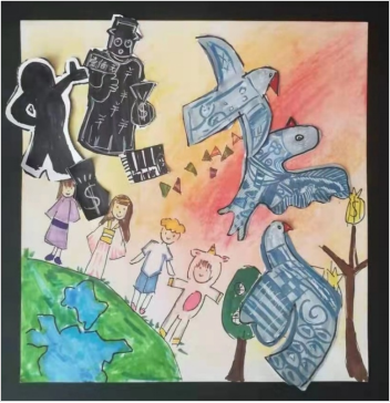 在孩子们的踊跃参与下,公司共收到了12幅反洗钱绘画作品,每一幅都展示